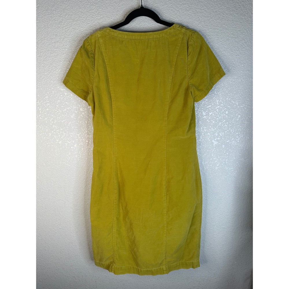 Boden Women's Mustard Yellow Embroidered Velveteen Shift Dress Size 8 - Picture 5 of 7